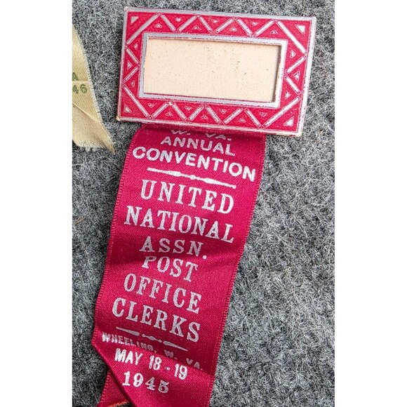 Vintage Postal Clerks And Auxiliary Delegate Ribbons Lot Of 12 Convention Badges - Picture 7 of 10